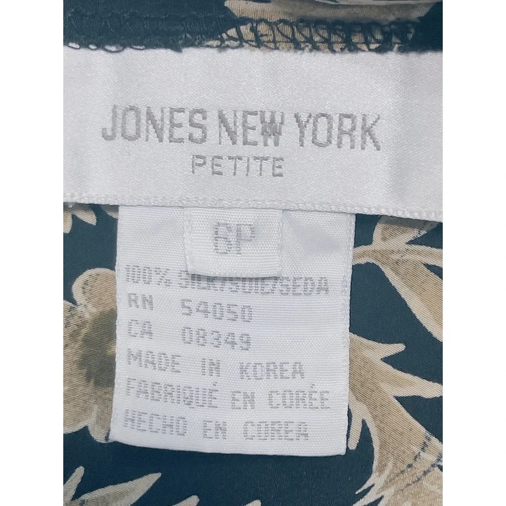 Jones New York Skirt 6P Black Floral‎ Silk Button Front Maxi Cottagecore Boho